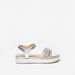 Little Missy Embellished Flatform Sandals with Hook and Loop Closure-Girl%27s Sandals-thumbnail-0