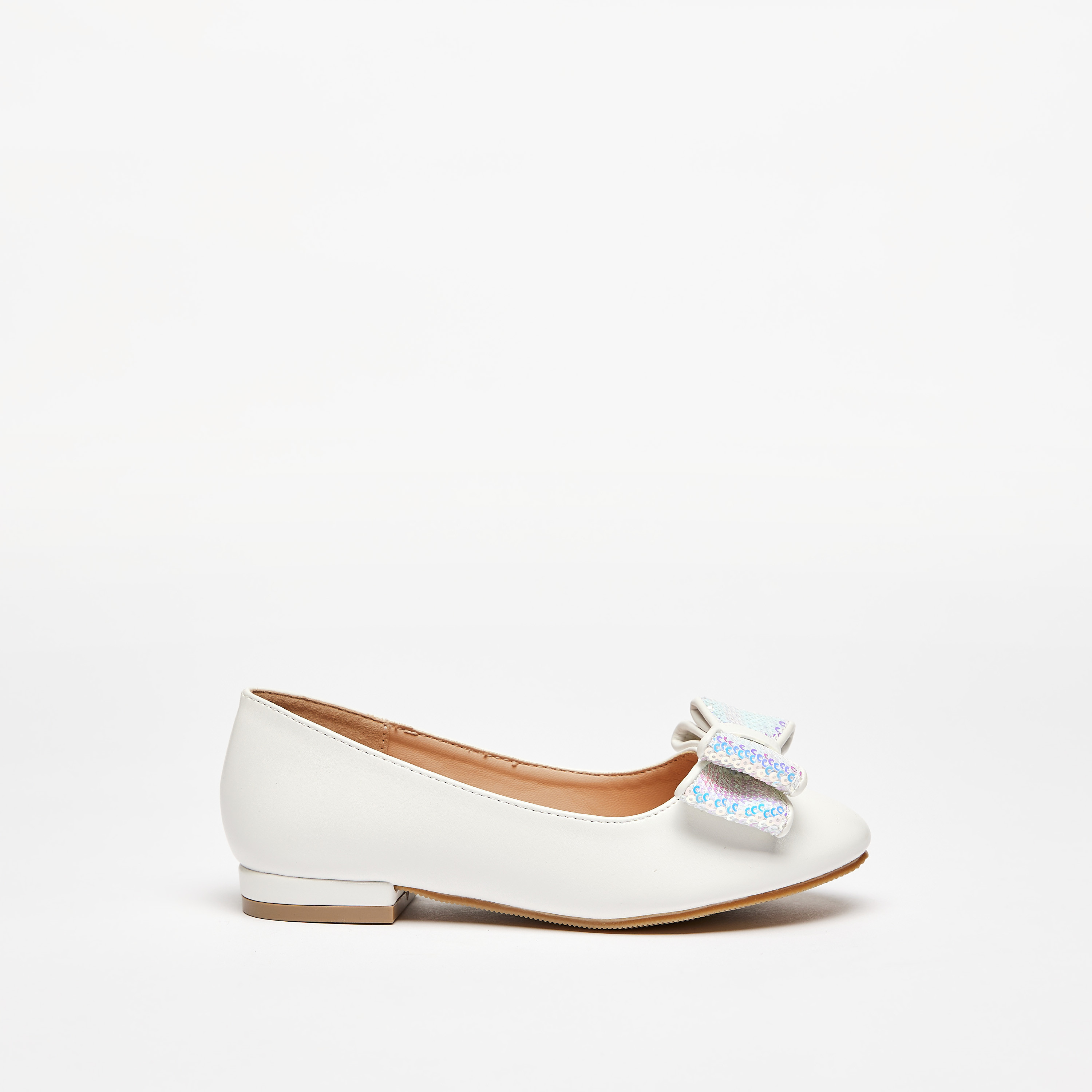 حذاء باليرينا بمقدّمة مستديرة وفيونكة وزيّنة ترتر من ليتل ميسي-girls-shoes-ballerinas-image-1