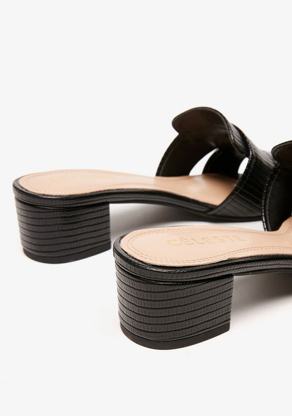 Celeste Women's Textured Slip-On Sandals with Block Heels