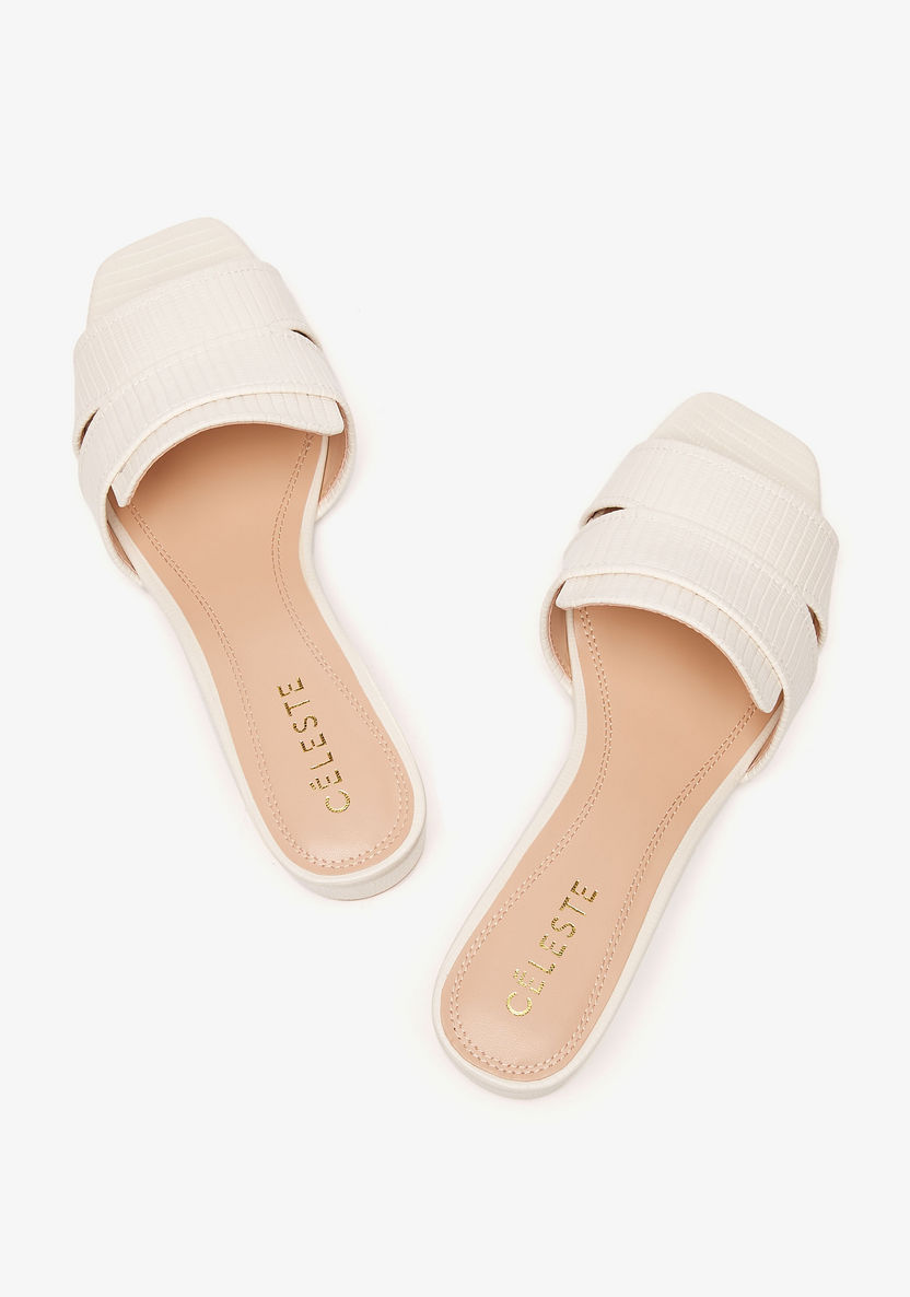 Celeste Women's Textured Slip-On Sandals with Block Heels-Women%27s Heel Sandals-image-1