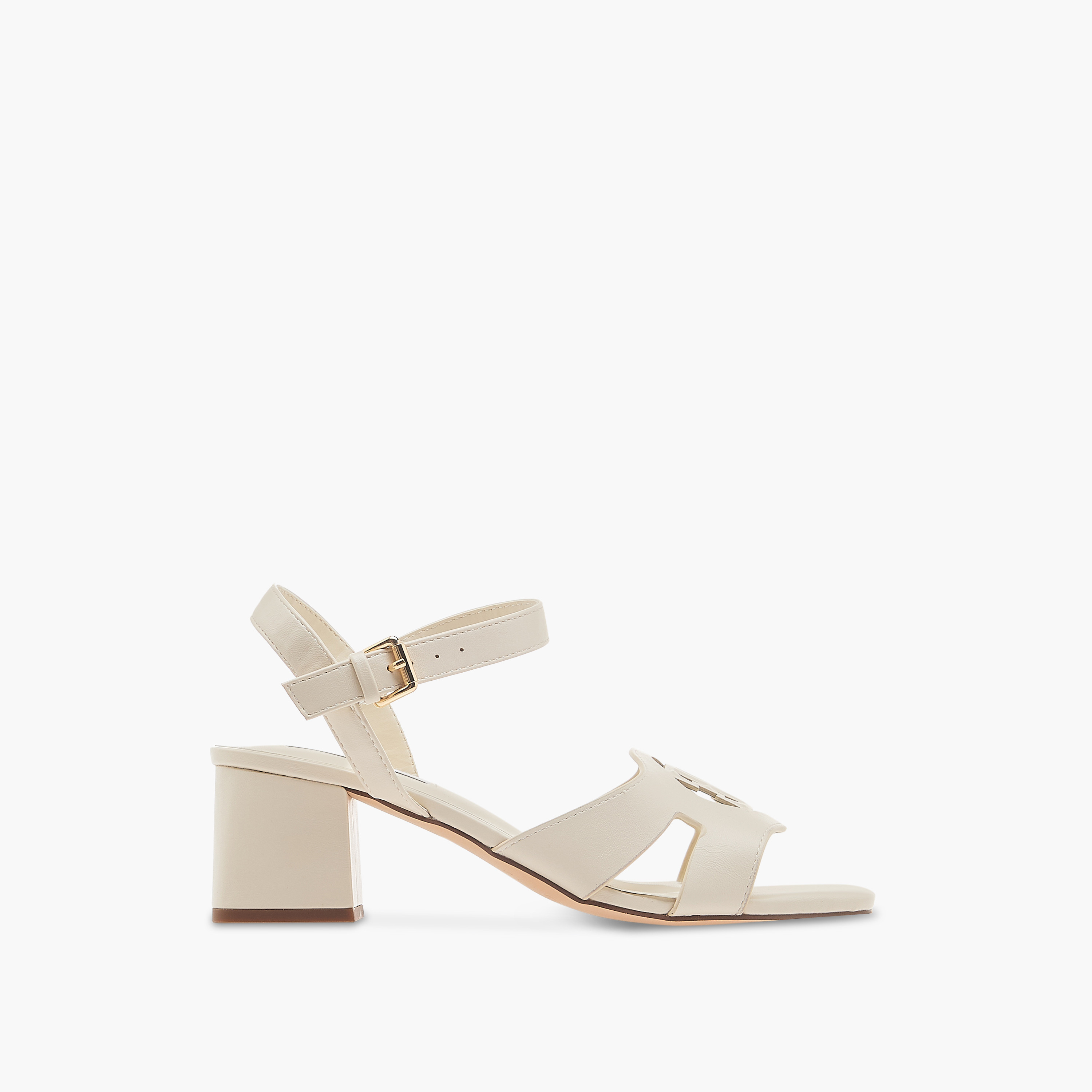 Elle Women's Logo Detail Sandals with Buckle Closure and Block Heels-women-shoes-sandals-heeled-image-3