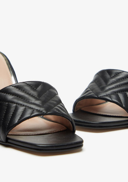 Celeste Women's Quilted Slip-On Sandals with Stiletto Heels
