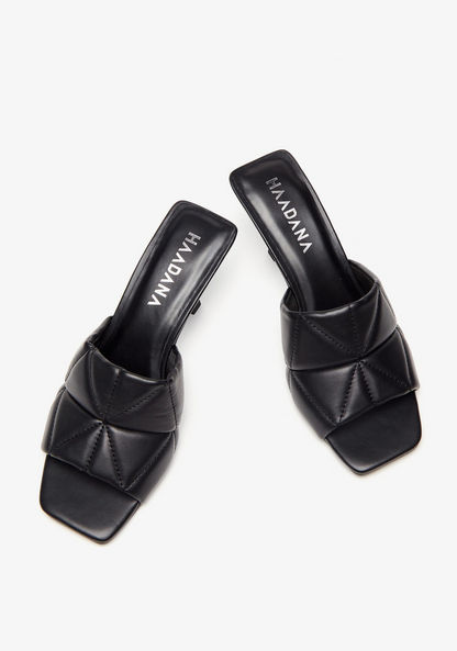 Haadana Quilted Slip-On Sandals with Stiletto Heels