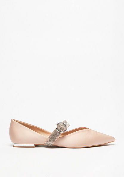 Celeste Embellished Point Toe Mary Jane Shoes with Buckle Detail-Women%27s Ballerinas-image-0