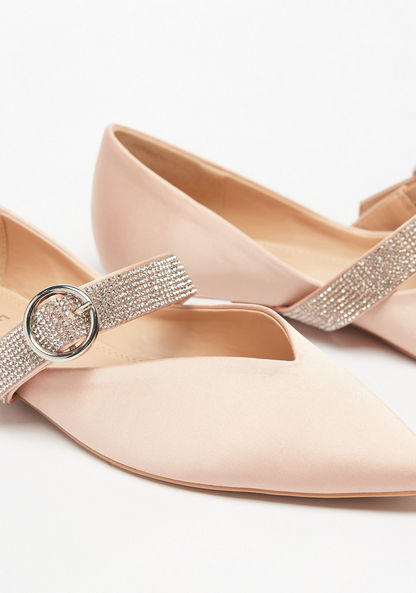 Celeste Embellished Point Toe Mary Jane Shoes with Buckle Detail-Women%27s Ballerinas-image-2