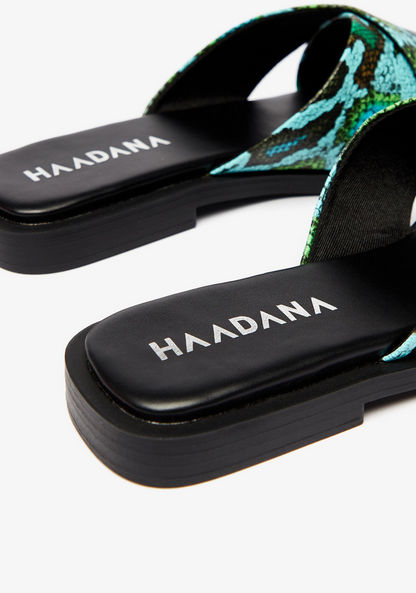 Haadana Animal Print Slip-On Sandals-Women%27s Flat Sandals-image-2