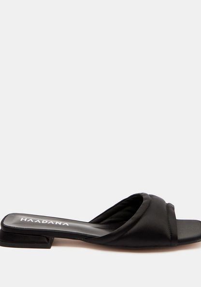 Haadana Solid Slip-On Slide Sandals-Women%27s Flat Sandals-image-0