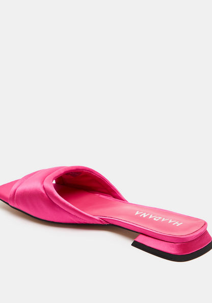 Haadana Solid Slip-On Slide Sandals-Women%27s Flat Sandals-image-3
