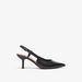 ELLE Women's Textured Slingback Shoes with Stiletto Heels and Buckle Closure-Women%27s Heel Shoes-thumbnailMobile-1