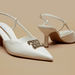 Elle Women's Logo Embellished Slingback Sandals with Kitten Heels-Women%27s Heel Shoes-thumbnail-3