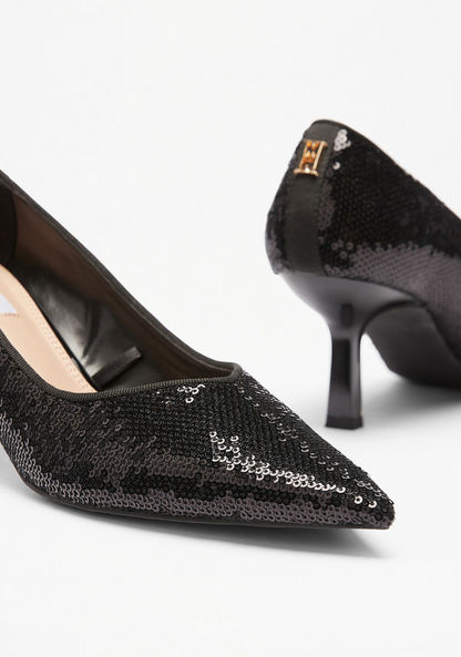 Elle Women's Embellished Slip-On Pumps with Kitten Heels-Women%27s Heel Shoes-image-3