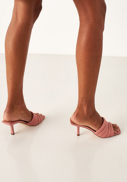 Celeste Women's Quilted Slip-On Square Toe Kitten Heels