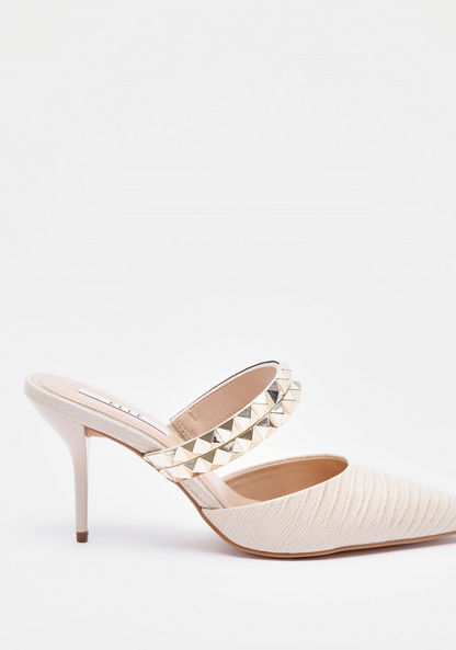 ELLE Women's Embellished Slip-On Mules with Stiletto Heels-Women%27s Heel Shoes-image-0