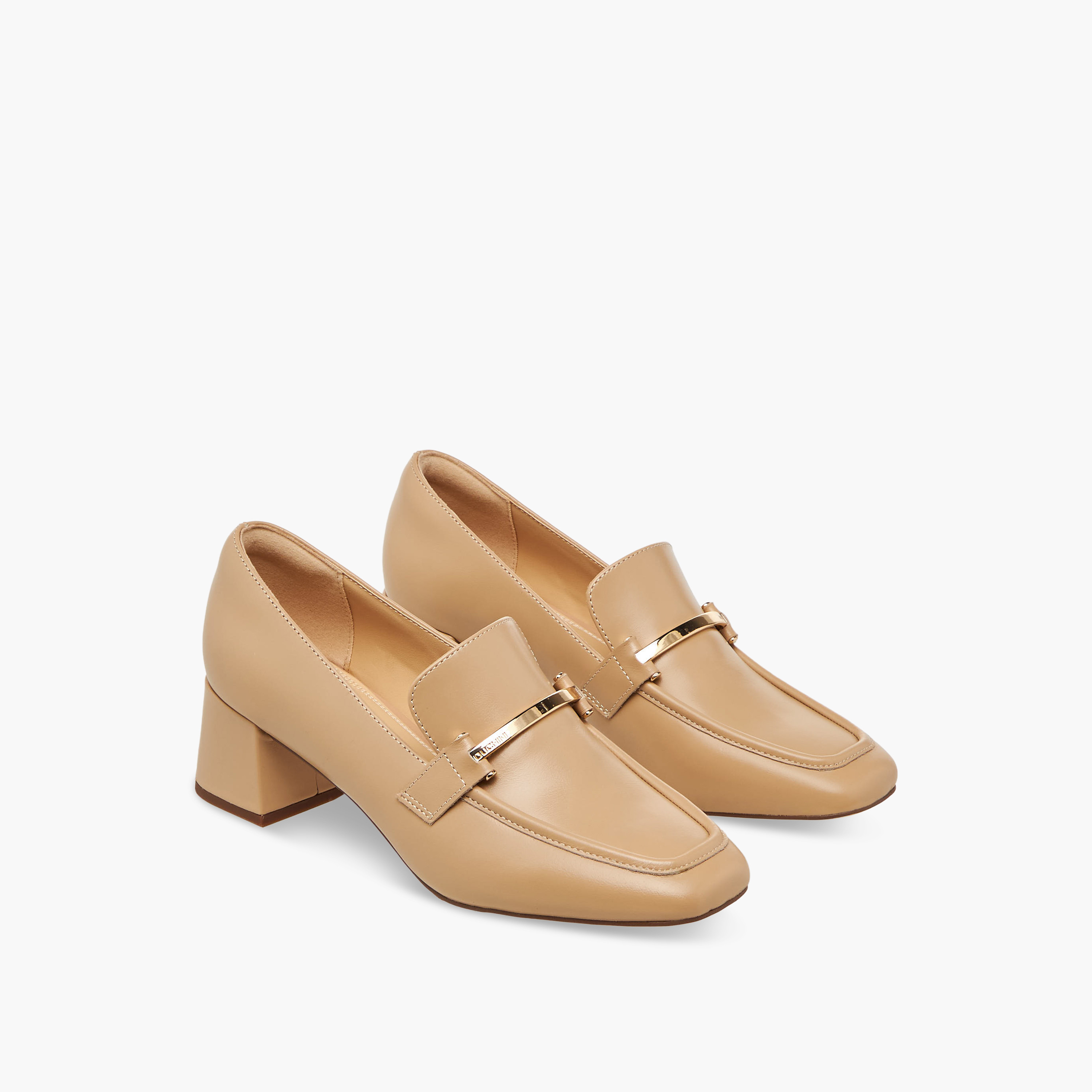 Duchini Women Block Heel Leather Loafers-women-shoes-loafersandmoccasins-image-1