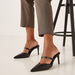 Elle Women's Logo Embossed Pointed-Toe Sandals with Stiletto Heels-Women%27s Heel Sandals-thumbnailMobile-1