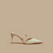 Elle Women's Logo Embossed Pointed-Toe Sandals with Stiletto Heels-Women%27s Heel Sandals-thumbnail-0