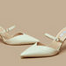 Elle Women's Logo Embossed Pointed-Toe Sandals with Stiletto Heels-Women%27s Heel Sandals-thumbnail-2