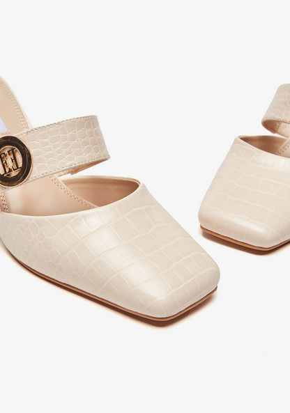 Elle Women's Textured Slip-On Shoes with Block Heels