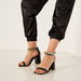 Haadana Solid Block Heels Ankle Strap Sandals with Chain Accent-Women%27s Heel Sandals-thumbnailMobile-0