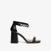 Haadana Solid Block Heels Ankle Strap Sandals with Chain Accent-Women%27s Heel Sandals-thumbnail-1