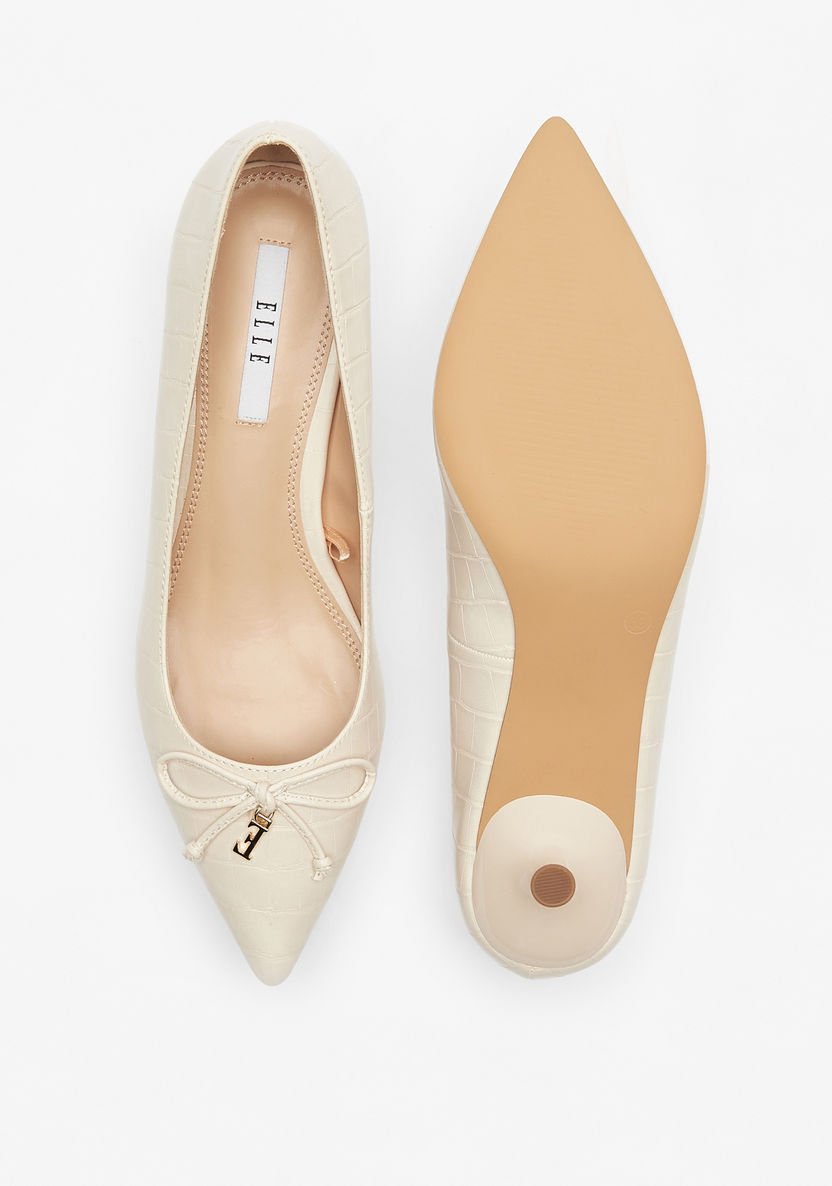 Elle Women's Bow Accent Pumps with Kitten Heels-Women%27s Heel Shoes-image-4