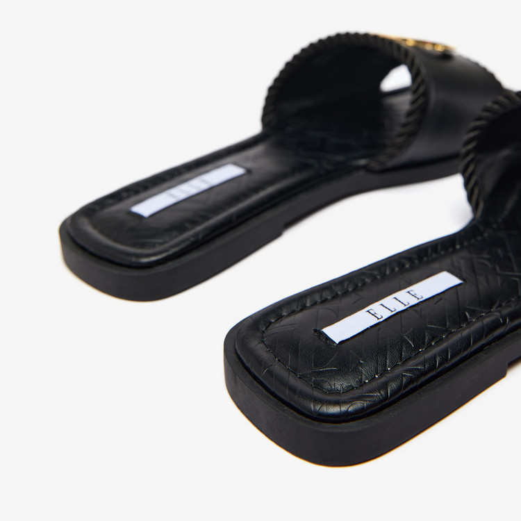ELLE Women's Embellished Slip-On Sandals