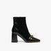 Celeste Square Toe Ankle Boots with Block Heel and Chain Detail-Women%27s Boots-thumbnail-1