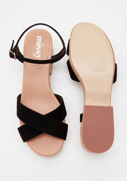 Missy Open Toe Sandals with Wedge Heels and Buckle Closure-Women%27s Heel Sandals-image-4