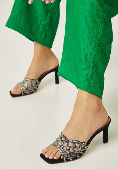 Celeste Women's Embellished Stiletto Heel Sandals with Cut-Out Detail-Women%27s Heel Sandals-image-1