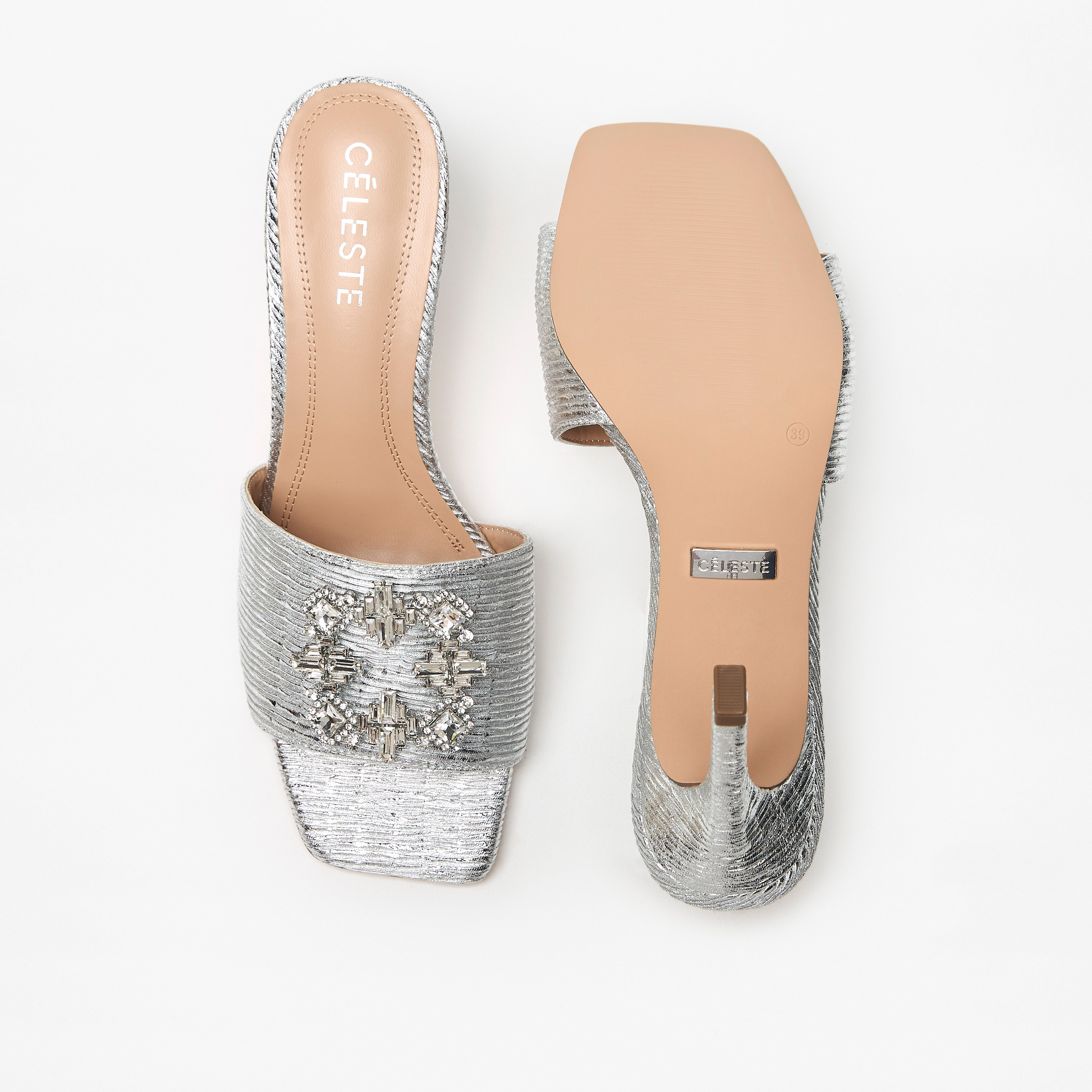 ★PEDRO★Celeste Slingback Heel Sandals サンダル/送料込 Silver Celeste Slingback Heel Sandals - PEDRO US