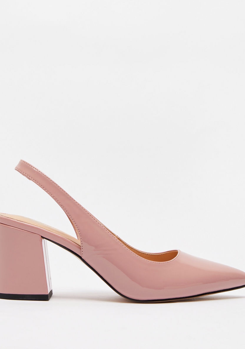 Celeste Women's Solid Pointed Toe Slingback Block Heels-Women%27s Heel Shoes-image-0
