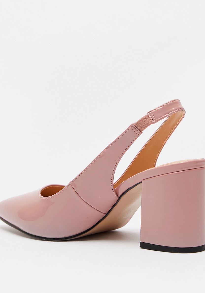 Celeste Women's Solid Pointed Toe Slingback Block Heels-Women%27s Heel Shoes-image-2