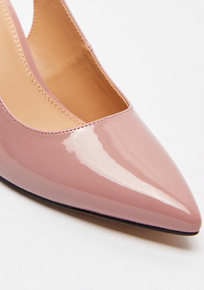 Celeste Women's Solid Pointed Toe Slingback Block Heels-Women%27s Heel Shoes-image-3