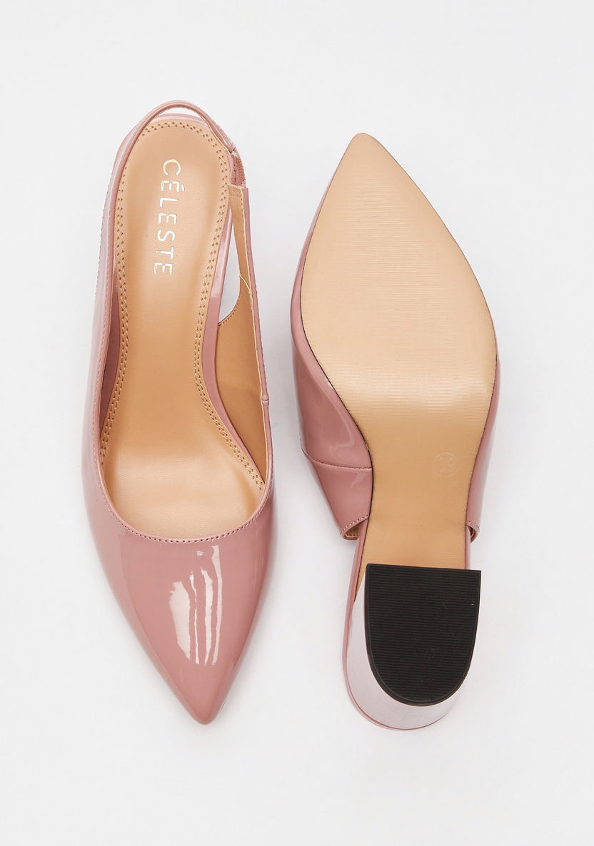 Celeste Women's Solid Pointed Toe Slingback Block Heels-Women%27s Heel Shoes-image-4