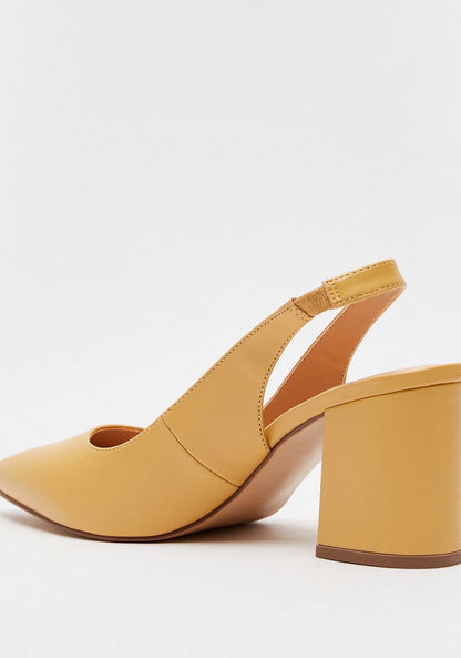 Celeste Women's Solid Pointed Toe Slingback Block Heels