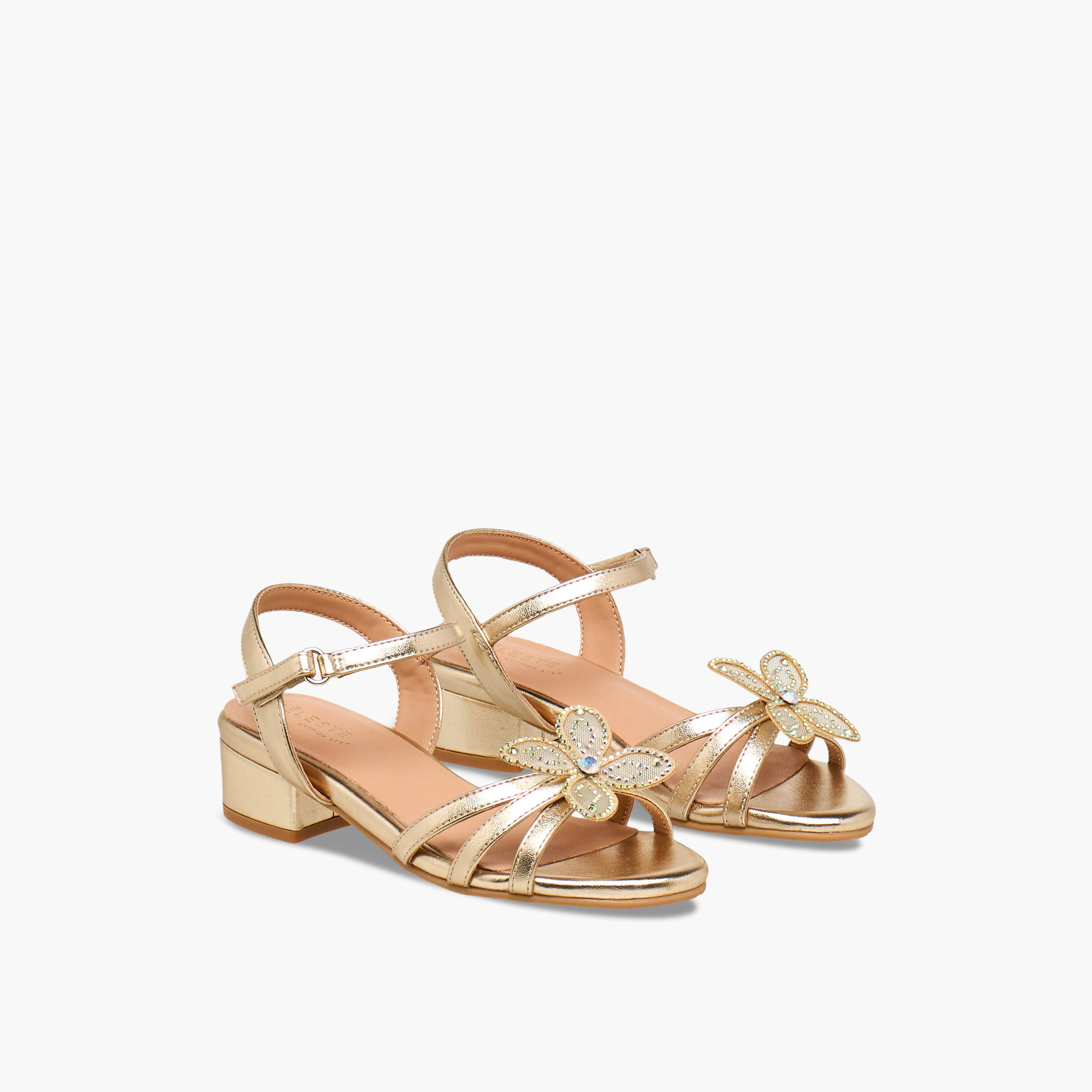 Celeste Girls Block Heel Ankle Strap Sandals-girls-shoes-sandals-image-1