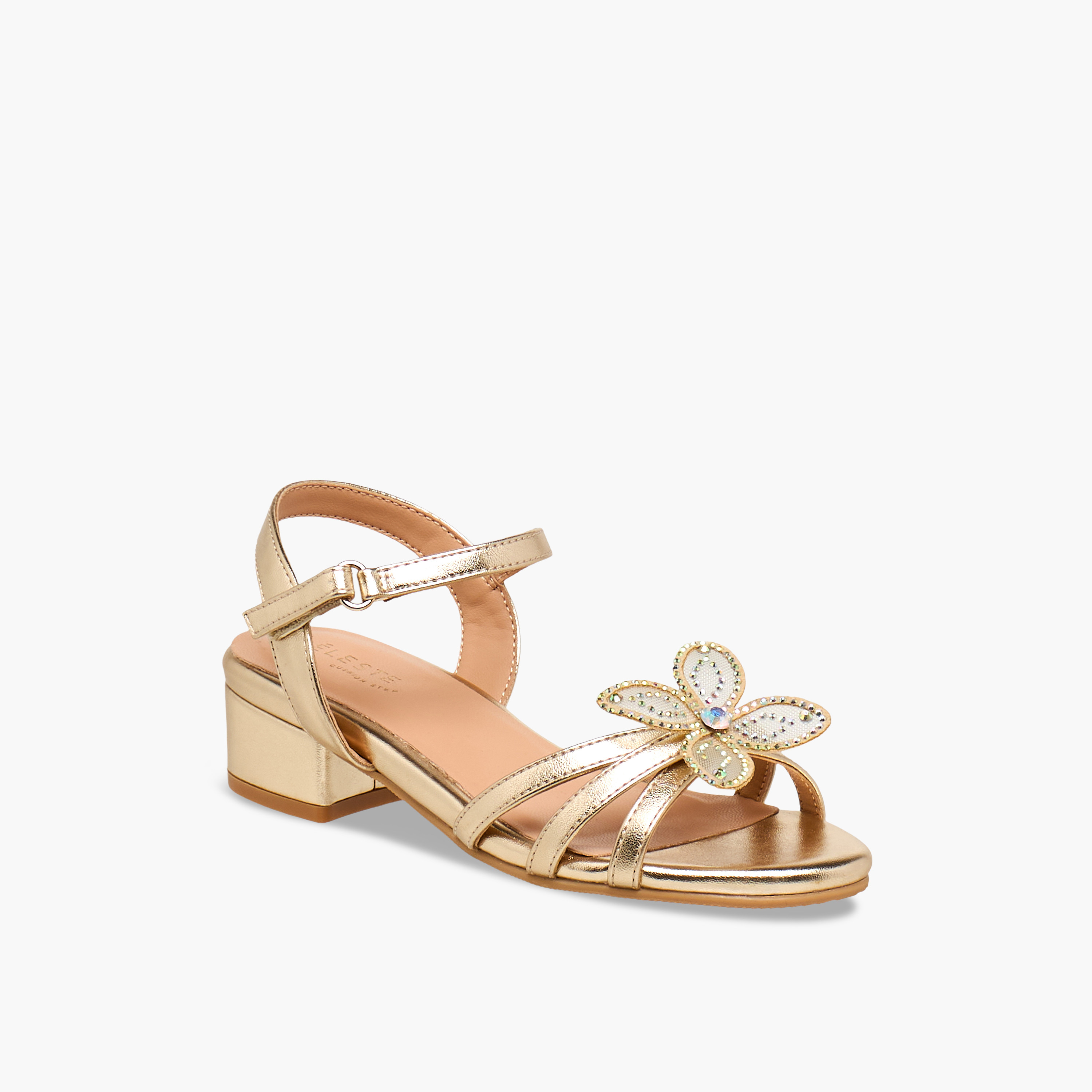 Celeste Girls Block Heel Ankle Strap Sandals-girls-shoes-sandals-image-2