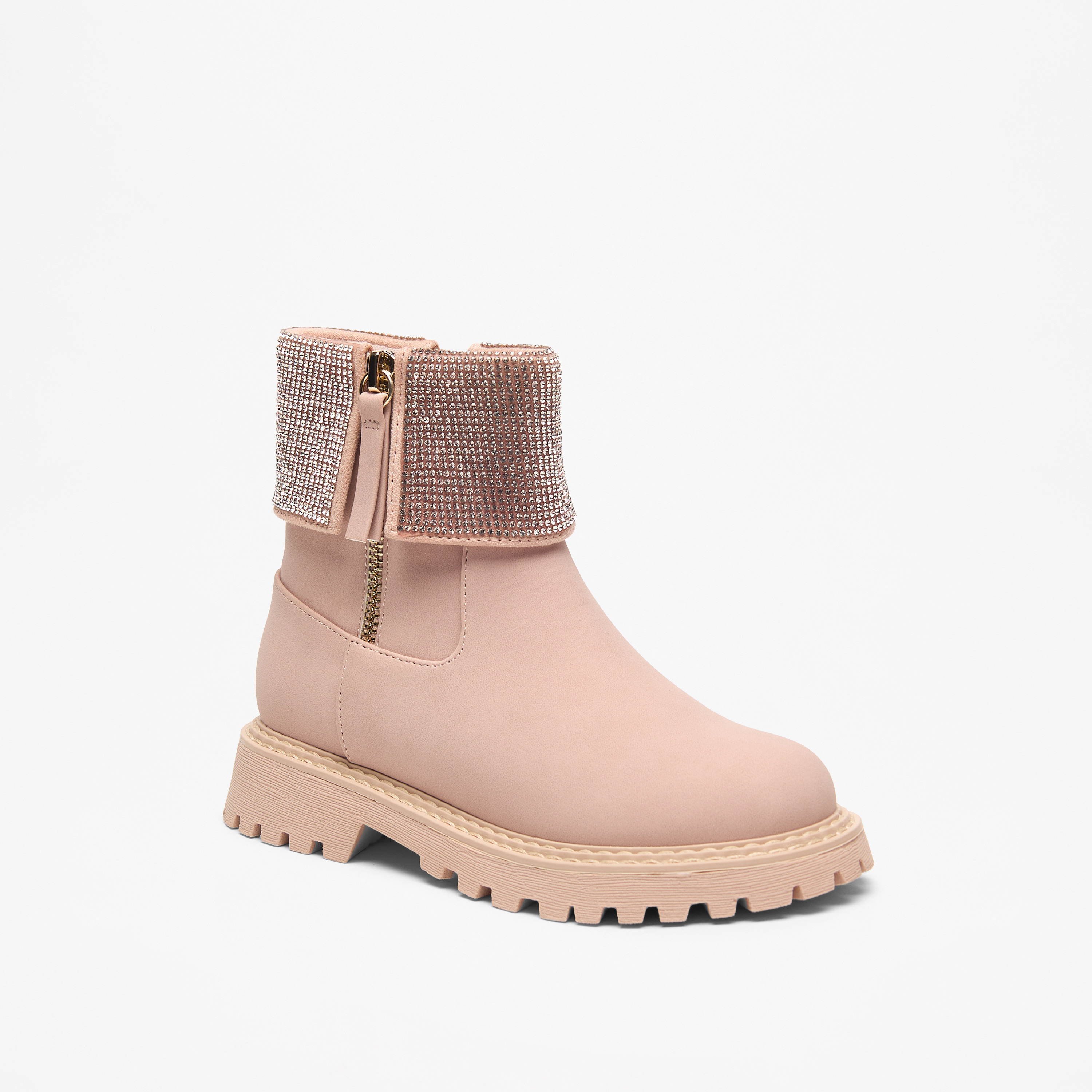 بوت مزيّن بطول الكاحل بسحاب إغلاق للبنات من سيليست-girls-shoes-boots-image-1
