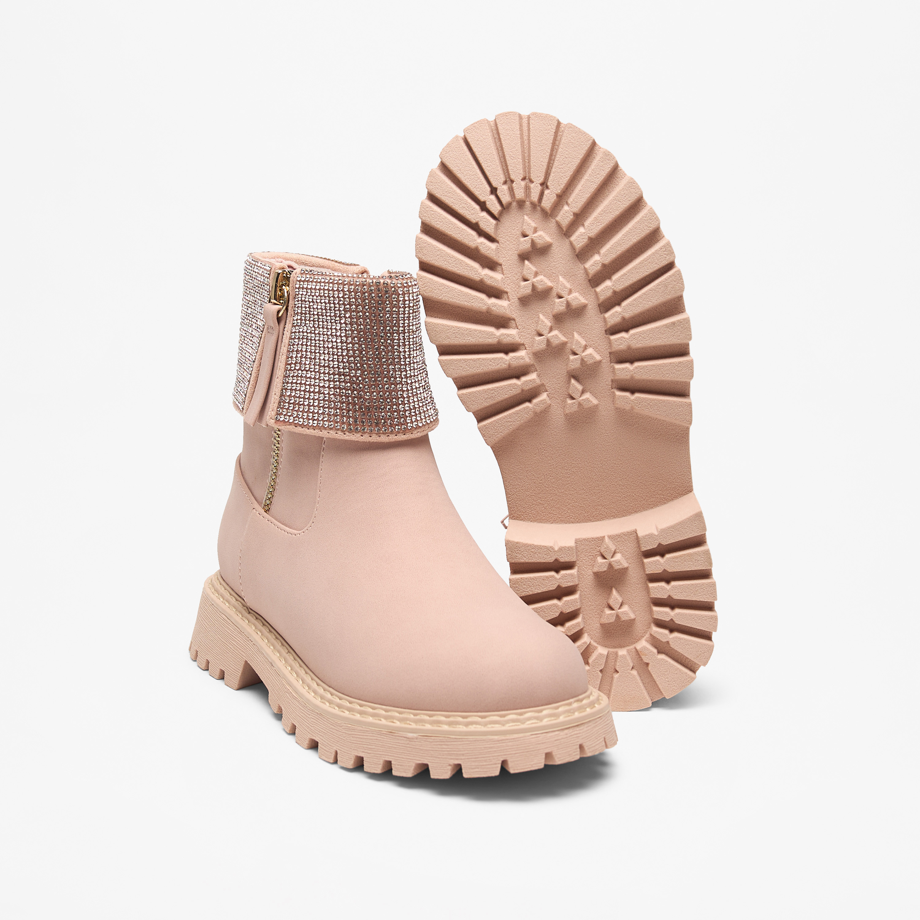 بوت مزيّن بطول الكاحل بسحاب إغلاق للبنات من سيليست-girls-shoes-boots-image-4