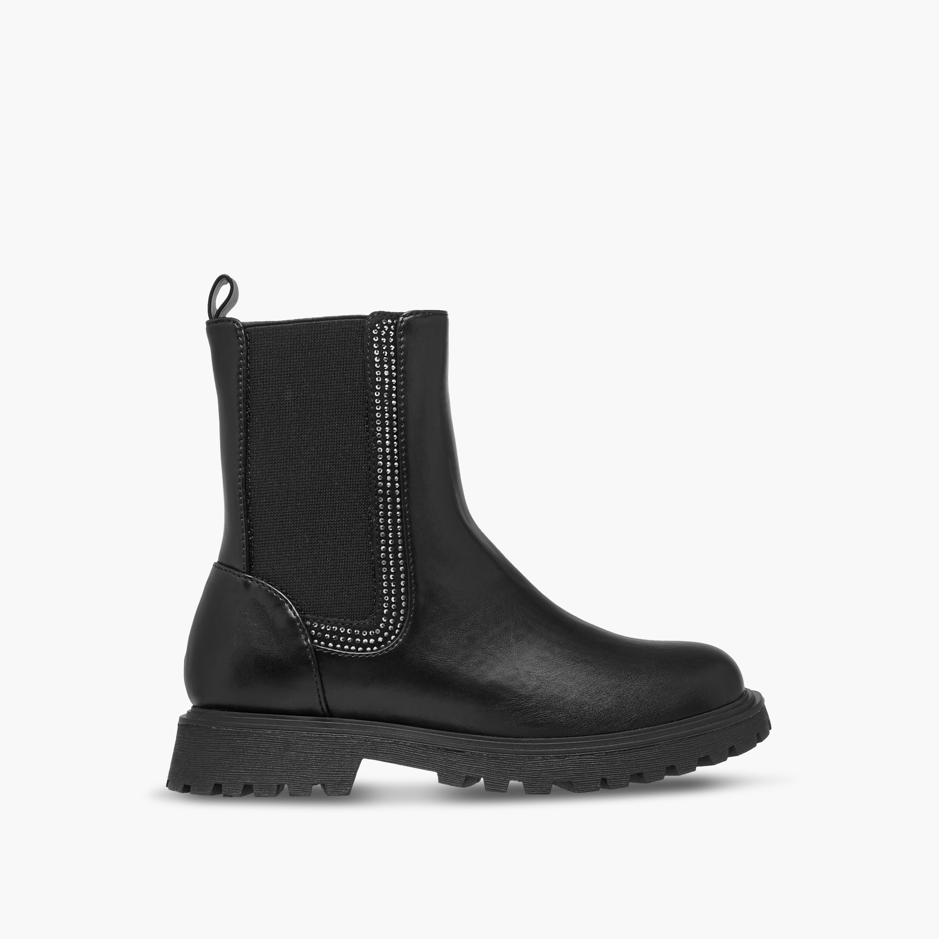 Little Missy Embellished High Cut Boots with Zip Closure and Pull Tabs-girls-shoes-boots-image-3