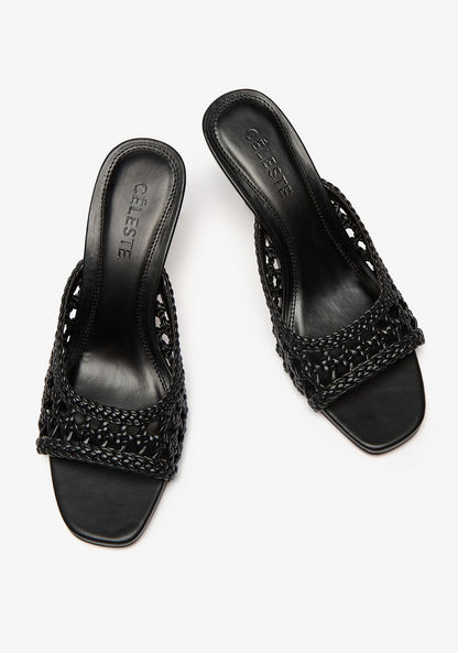 Celeste Women's Crochet Detail Sandals with Stiletto Heels-Women%27s Heel Sandals-image-2