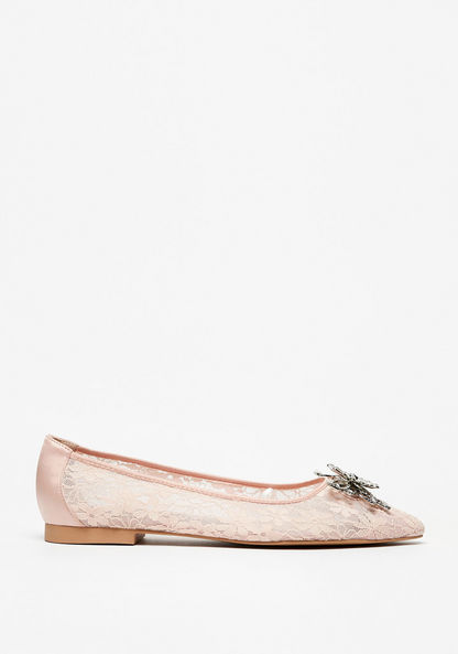 Celeste Women's Butterfly Accented Slip-On Pointed Toe Ballerina Shoes-Women%27s Ballerinas-image-0