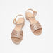 Little Missy Glitter Detail Sandals with Hook and Loop Closure-Girl%27s Sandals-thumbnail-1