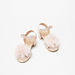 Little Missy Flower Applique Sandals with Block Heels-Girl%27s Sandals-thumbnailMobile-1