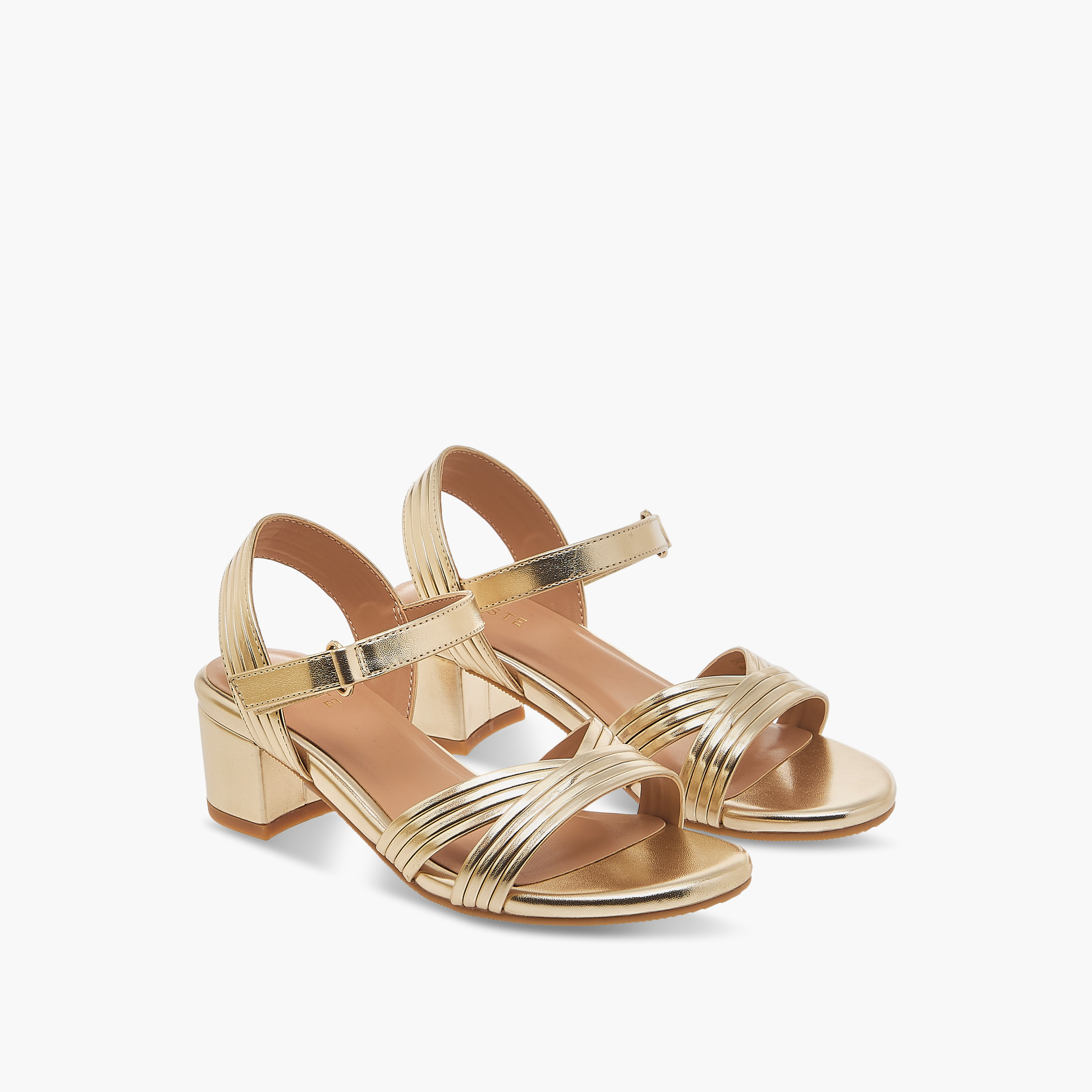 صندل متعدد الأحزمة بكعب سميك وشريط إغلاق لاصق للبنات من سيليست-girls-shoes-sandals-image-1