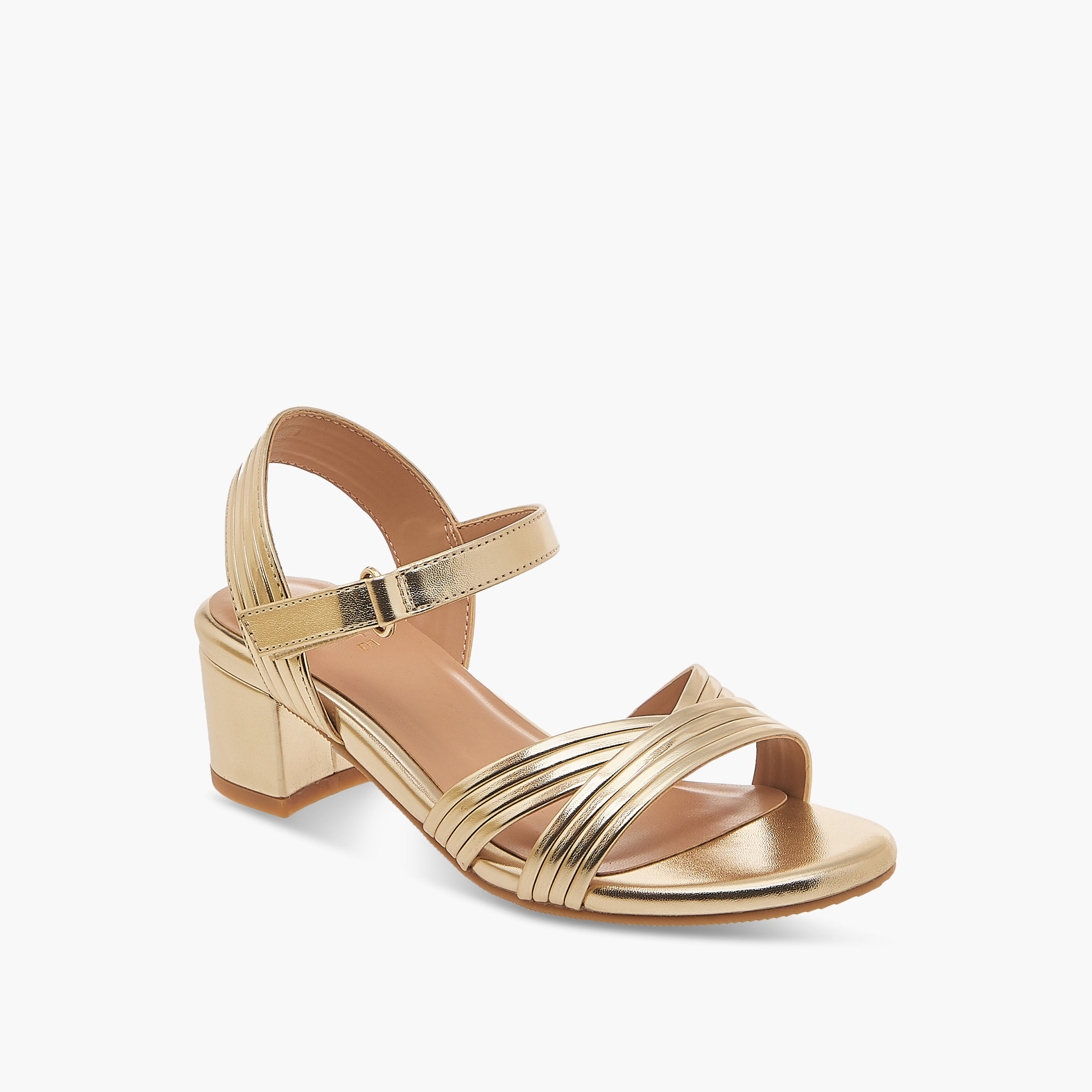 صندل متعدد الأحزمة بكعب سميك وشريط إغلاق لاصق للبنات من سيليست-girls-shoes-sandals-image-2