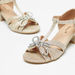 Little Missy Embellished Bow Block Heel Sandals with Hook and Loop Closure-Girl%27s Sandals-thumbnail-2