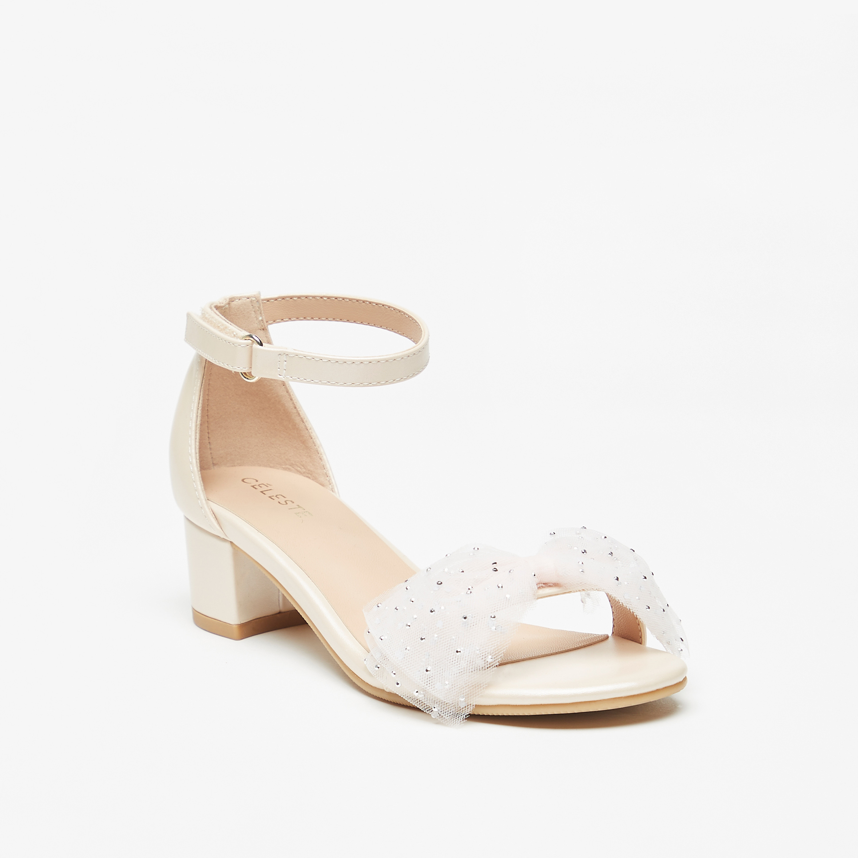 Embellished low heel sandals best sale