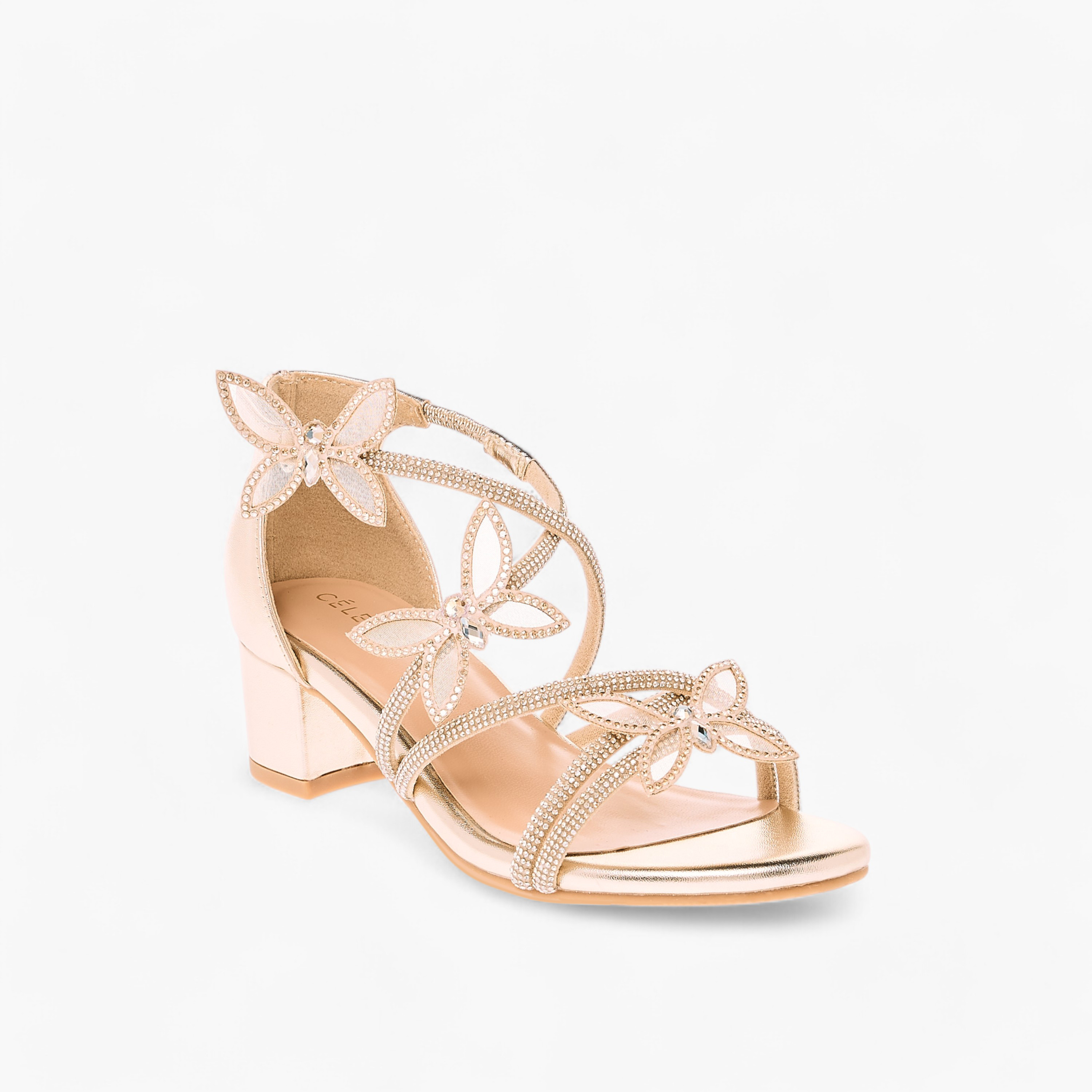 Celeste Girl's Butterfly Embellished Sandals with Hook and Loop Closure-girls-shoes-sandals-image-2