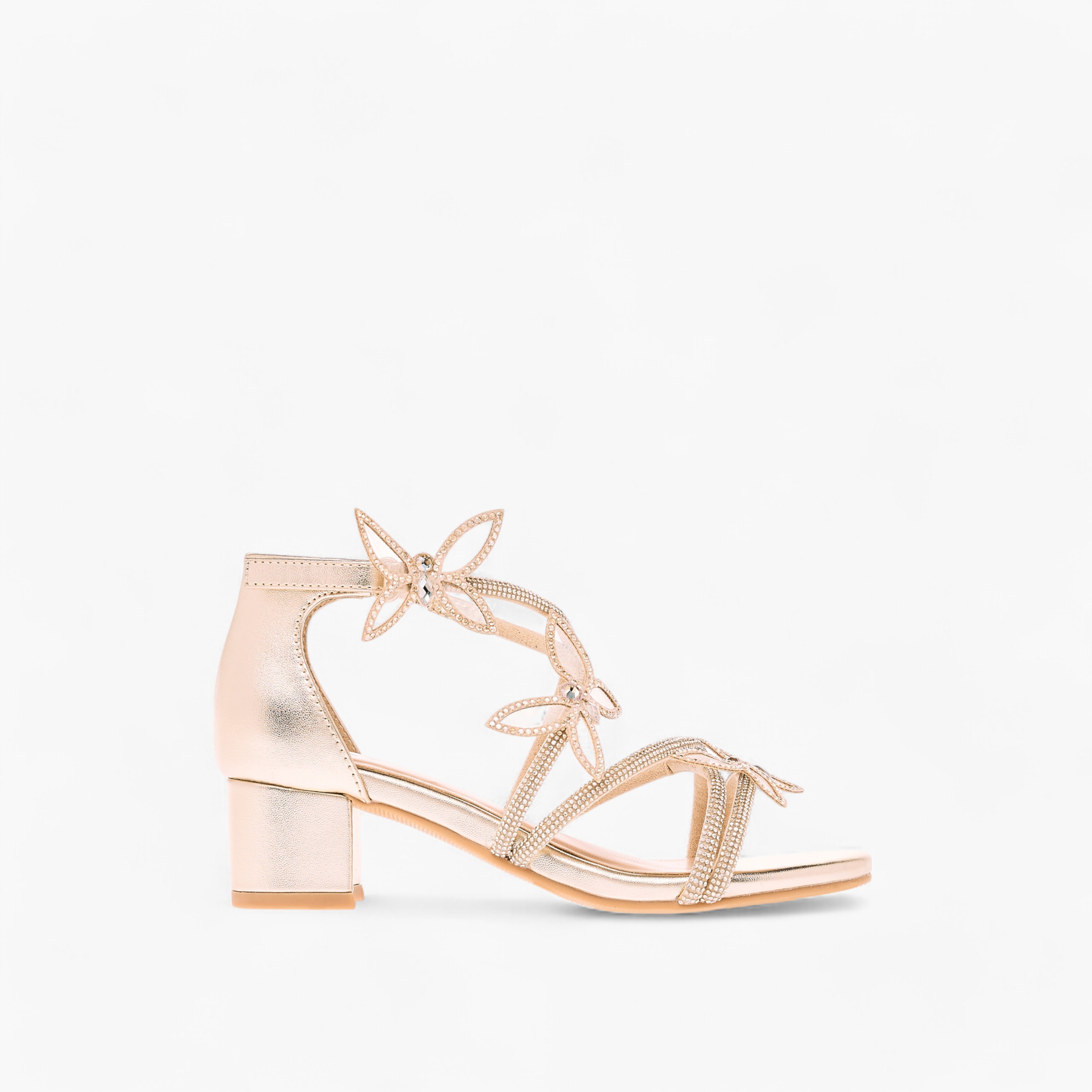 Celeste Girl's Butterfly Embellished Sandals with Hook and Loop Closure-girls-shoes-sandals-image-3
